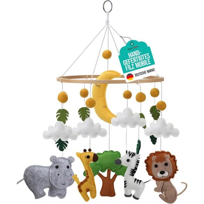 Wortek Table à langer mobile pour bébé Avec animaux de safari en