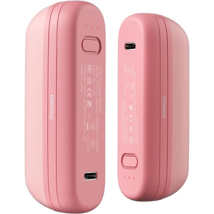 Chauffe-mains Magnétiques Rechargeables Fashioz - 2 En 1, 3 Niveaux De Chaleur, USB-C, 3000 MAh - Pour Ski, Randonnée, Cadeau Hiver