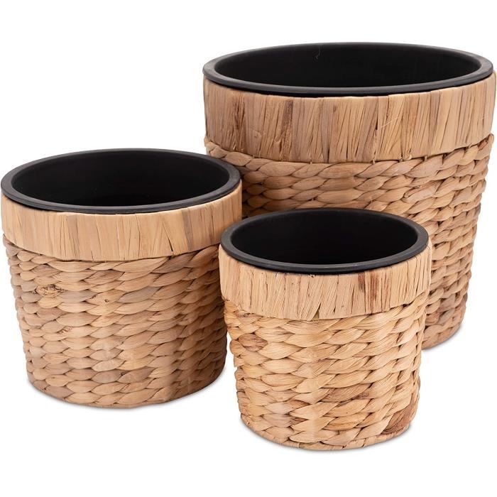 Decorasian Bol en bois de bambou, grand et rond, pour fruits et petits
