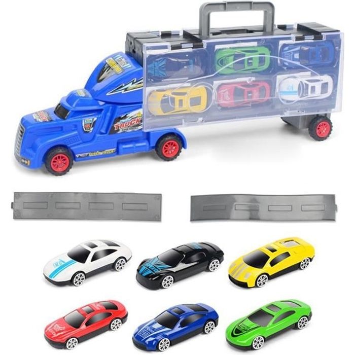 Véhicules De Transport Jouet, Roues En Caoutchouc Éducatif Camion De  Transport Pour Enfants Amovible Amovible Avec Six Voitures Pour 3 Ans +  Blanc, Rouge, Noir 