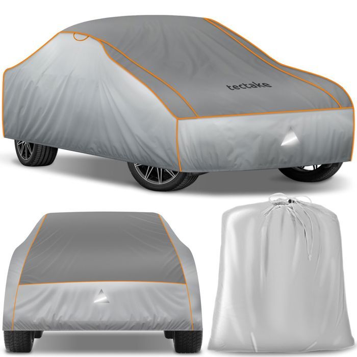 Bâche véhicule - TECTAKE - Bâche de voiture anti-grêle imperméable et sangle réglable en longueur taille L 483 x 178 x 120 cm