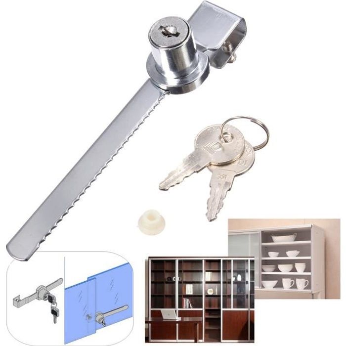 5pcs metal serrure a cremaillere 2 cle pr porte vitrine placard verre coulissante cdiscount bricolage