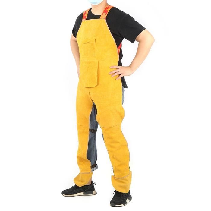 TMISHION Vetements de travail Soudeur ignifuge resistant a l usure Soudeur en cuir de vache Vetements de protection Costume de Cdiscount Maison