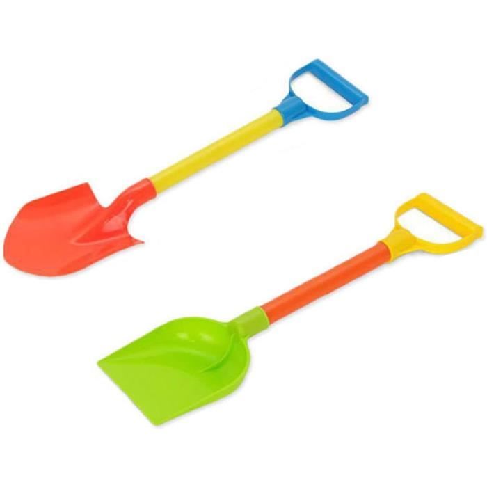Pelle à Sable Enfant – Manche Bois Renforcé 40 Cm – Outil De Plage Et Jardin – ABS Sûr – Plusieurs Couleurs