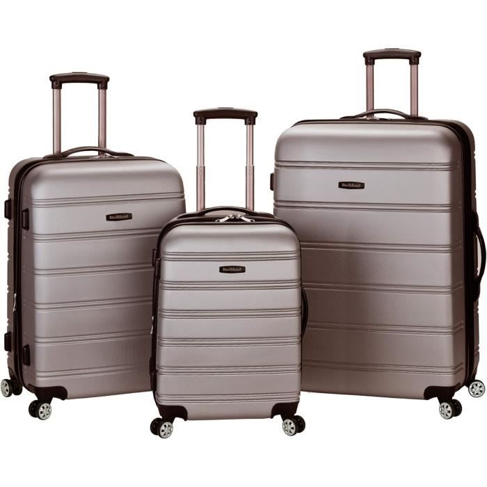 Valise à roulettes rigide de 21 pouces, Beige