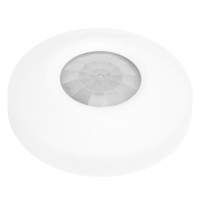 Détecteur De Présence PIR 360° Pour Plafond – ABS Blanc – 110-240V – Salle De Bain Et Toilettes