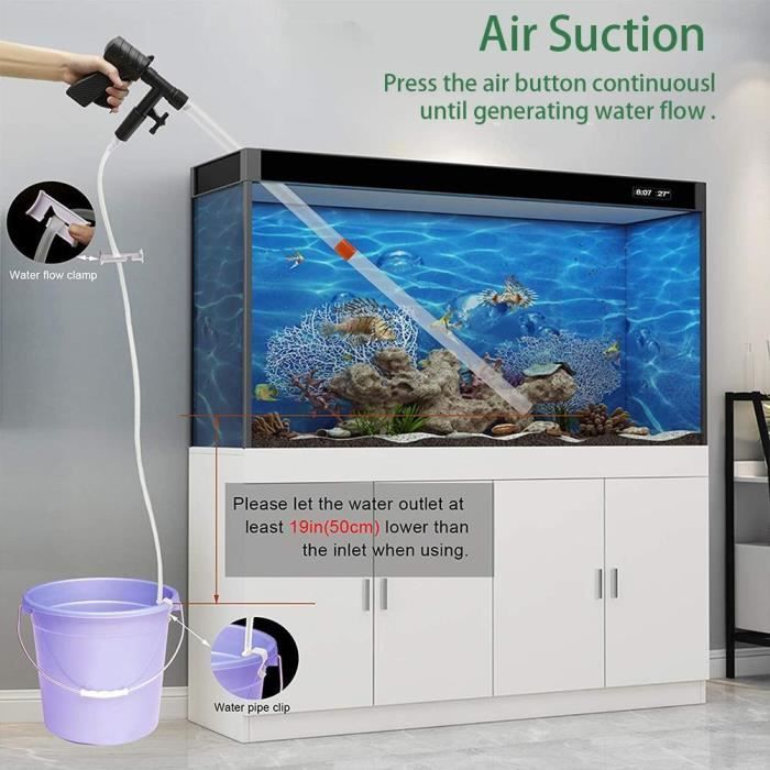Meilleurs prix pour VGEBY Aspirateur gravier aquarium 5 en 1, outils nettoyage poissons et changement eau