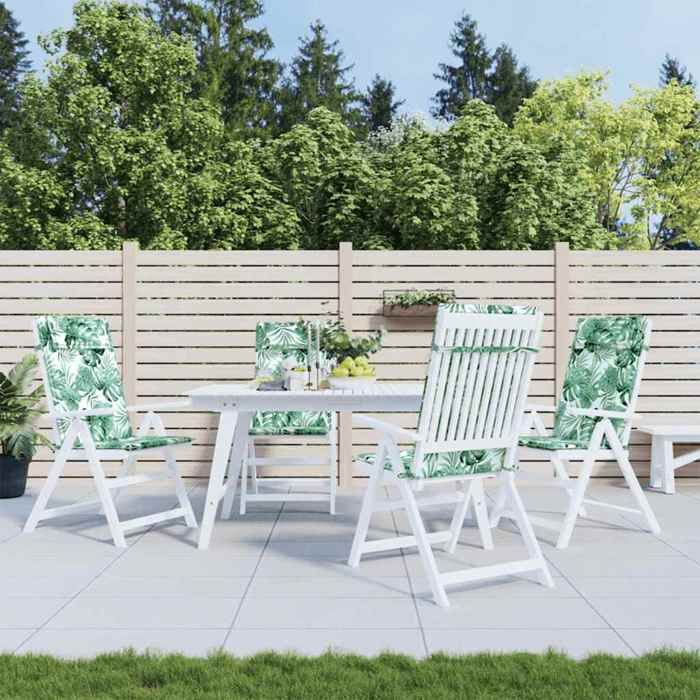 vidaXL Lot de 4 Coussins de Chaise à Dossier Haut Galette de Siège Imperméable Coussin dExtérieur Anti glissement Jardin 377615