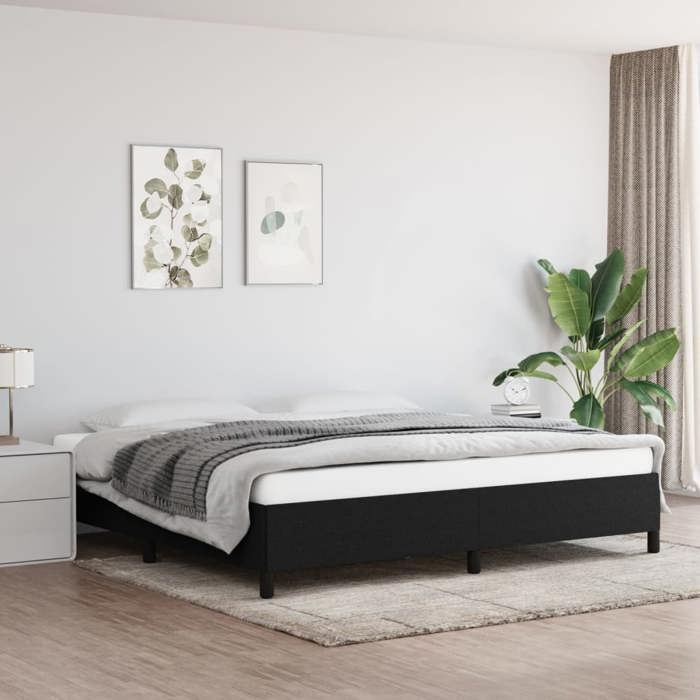 vidaXL Cadre de lit sans matelas noir 200x200 cm tissu 347092
