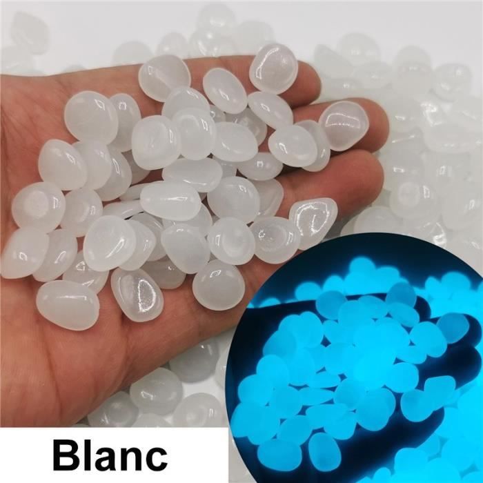 Comparer les prix de 300pcs Décoration d'aquarium pierre lumineuse décoration de jardin lumineuse petit gravier matériau en résine 13-17mm Blanc