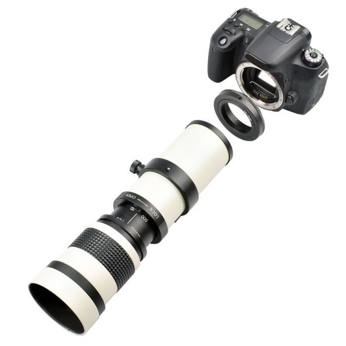 Téléobjectif Manuel 420-800mm F/8.3-16 Pour Monture Canon EF-S - Télescope Pour Photo D'oiseaux, Animaux, Lune - Construction Métallique