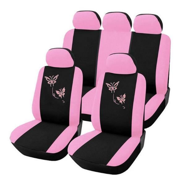 Lot De 2 Housses De Siège Auto Universelles Motif Tête De Tigre - Polyester, Protection Anti-taches, élastique - 10