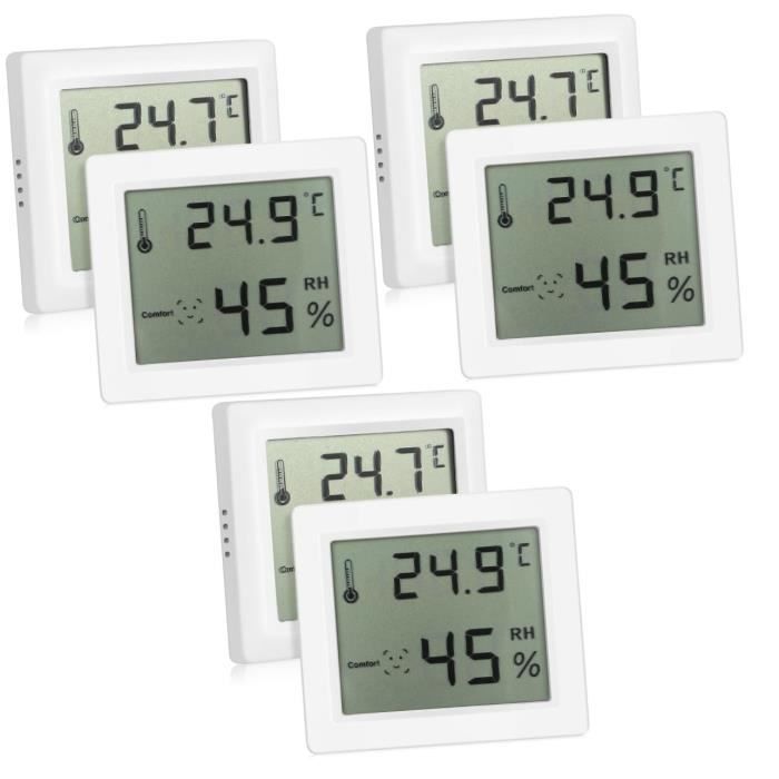 6 Pièces hygromètre humidimètre hydromètre pour l'humidité thermomètre ...