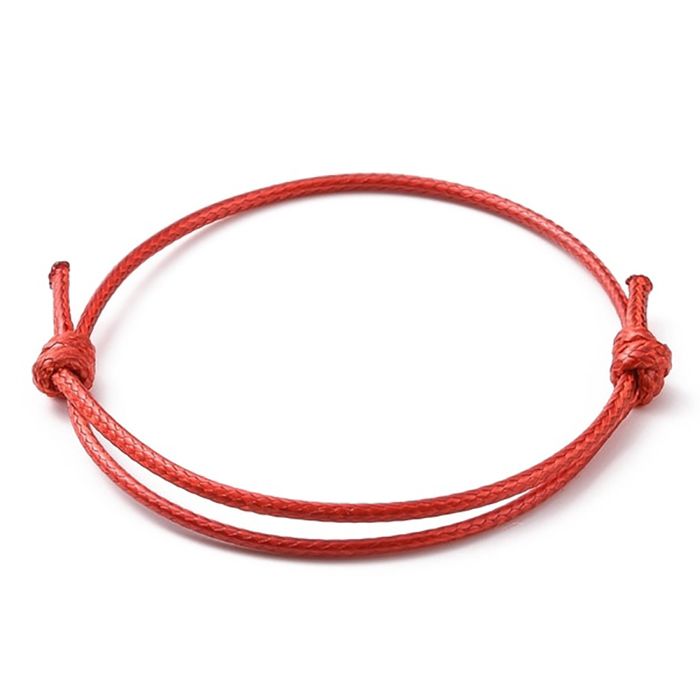 Zense - Bracelet fin rouge pour homme en corde cirée ajustable ZB0361
