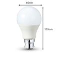 Ampoule B22 LED 9W 220V A60 270° (Pack de 10) - Blanc Froid 6000K - 8000K-1