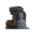 Fontaine de jardin style oriental gris résine - Buda - LED 22 cm-1