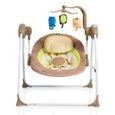 Cangaroo - Transat balancelle électrique pour bébé Baby Swing Beige-1