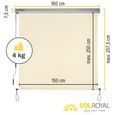 Store Vertical Extérieur Sol Royal MS5 - Protection Solaire et Brise-Vue pour Balcon - 160x250cm - Beige-1