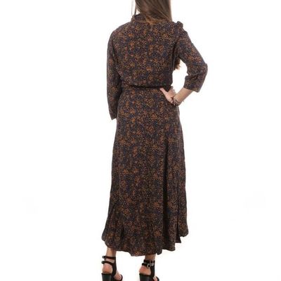 Robe longue Marine Femme Teddy Smith Rtilda Orange Cdiscount