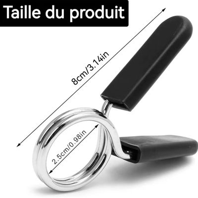 2 Pinces à Ressort Pour Haltères 28mm - Sécurisation Des Poids Sur Barre De Musculation