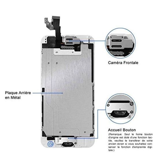Écran LCD Tactile Complet Pour IPhone 6 – 4,7 Pouces – Blanc – Avec Kit Outils & Tuto Vidéo