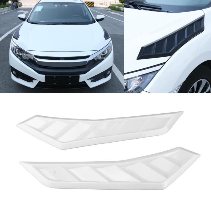 Prise D'Air Capot Voiture Décorative Universelle - Look Racing Noir ABS + Grille Alu