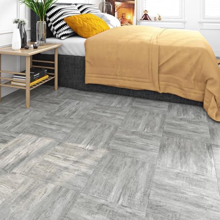 Autocollant Sol D-c-fix Imitation Chêne Sombre - 11 Pièces 30x30 Cm - PVC Imperméable Pour Salle De Bain, Cuisine, Salon