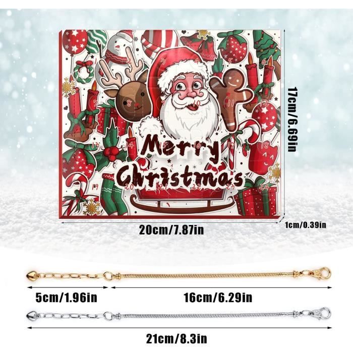 Calendrier De L'Avent Naler – 24 Bijoux à Monter Soi-même, Bracelet DIY, Charmes Et Perles, Cadeau De Noël Pour Enfant