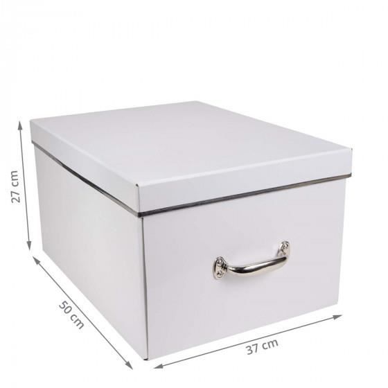Grande boîte de rangement en carton blanc Blanc - Cdiscount Maison