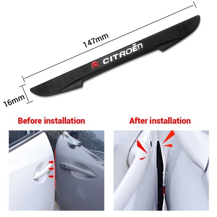 4 Pièces Protection Seuil De Porte Citroen Berlingo - Autocollant Cuir Fibre Carbone