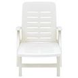 YULINSHOP Chaise longue pliable Plastique Blanc-2