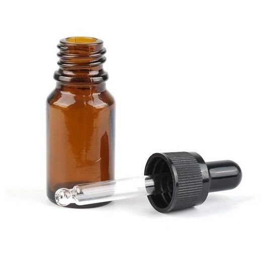 Flacons Compte-gouttes 10ml Ambrés - Lot De 8 - Verre Protection UV Pour Huiles Essentielles