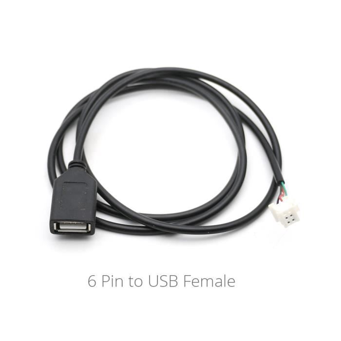 Adaptateurs Câble USB Voiture 4 Et 6 Broches - 2 Pièces, 76 Cm - Pour Autoradio Android, Charge Rapide, Clé USB