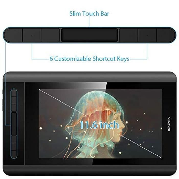 XP-PEN Artist 12 Tablette Graphique avec Ecran HD 11,6 Pouces Moniteur de  Dessin avec Stylet Passif à 8192 Niveaux de Sensibilité à la Pression -  Idéal Tablette à Ecran pour Les Débutants 