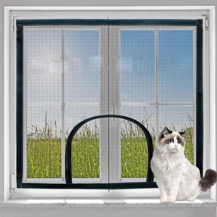 Moustiquaire de fenêtre universelle avec fermeture éclair, anti oiseaux et anti chats, en maille