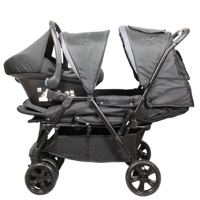 BAMBISOL Combiné poussette double + Gr0+ naissance pour jumeaux – Bambisol  Puériculture