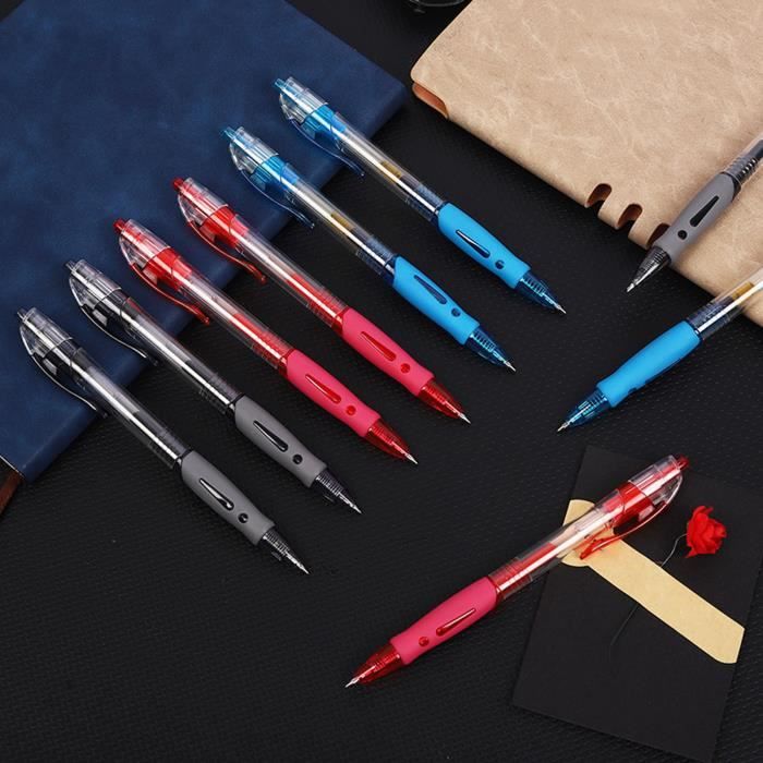 Dilwe stylos à bille 0 Stylos à bille stylo à bille rétractable stylo  neutre 0.5mm stylos d'écriture creatifs faire-part Rouge Bleu