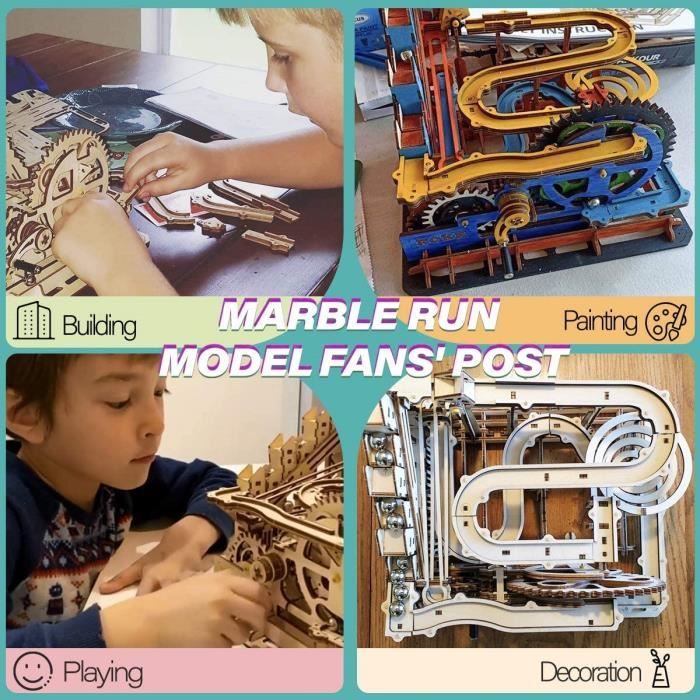 ROBOTIME 3D Puzzle Bois Horloge Murale Mécanique - Kit Construction Modèle Adulte Enfant