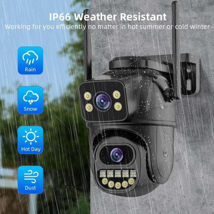 Caméra IP 4K 8MP Double Objectif PTZ 4G WiFi - Suivi Automatique, Audio Bidirectionnel, Vision Nocturne Couleur, étanche IP66 - 5