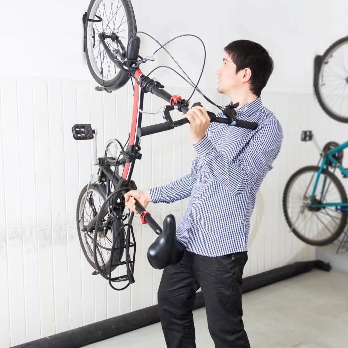 Toboli Support vélo mobile 1 Vélo Largeur Pneu 60mm Au sol Réparation  Montage Pied Béquille Garage