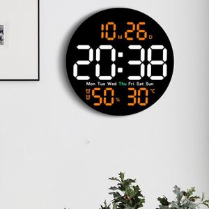 Horloge murale numérique de 25,4 cm - Grande horloge murale LED avec télécommande