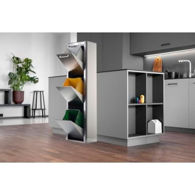 Poubelle de tri s lectif Inox CUBEK 3 compartiments. Cdiscount