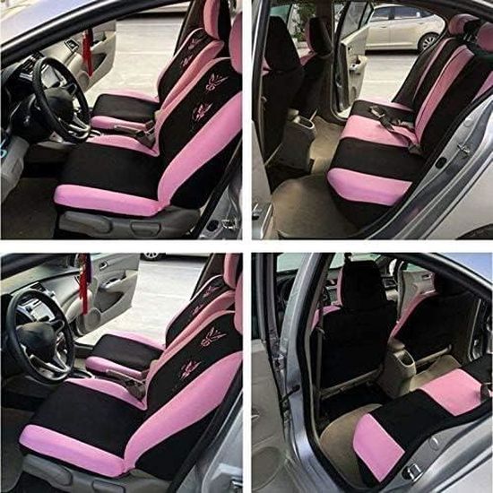 COUVRE SIEGE,Pink 9pcs--ensemble de housses de siège de voiture, 4-9  pièces, magnifique, papillon, pour Tesla modèle 3 Peugeot 206 2 - Cdiscount  Auto