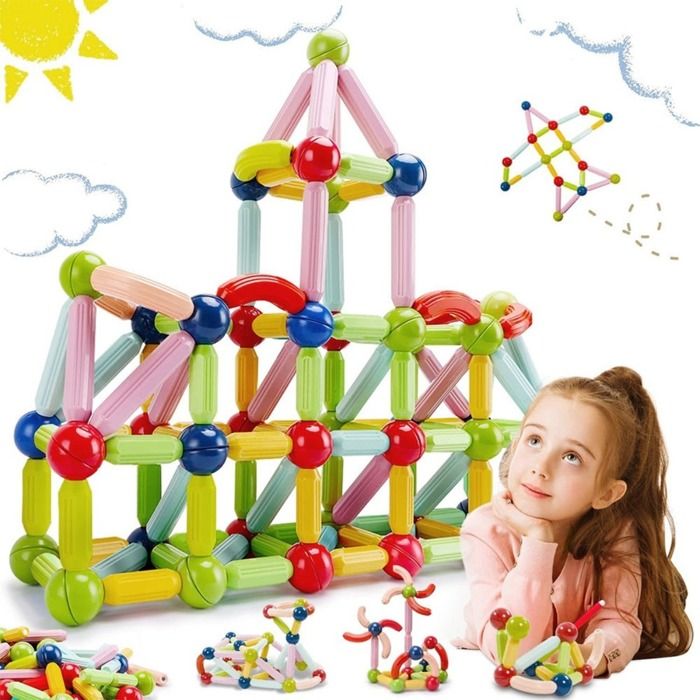 Kit de blocs de construction magnétiques pour enfants A414 - Cdiscount ...