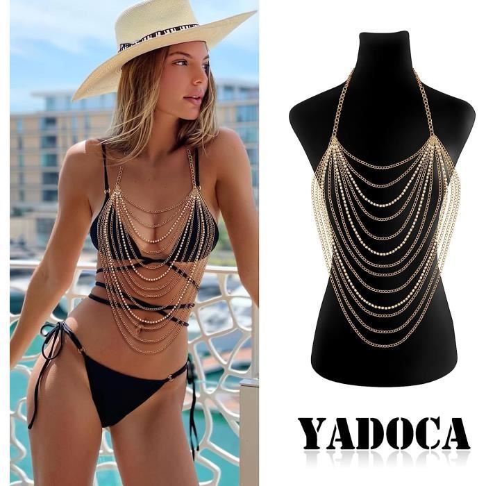 Corps Chaine Pour Femmes Mode Couches Gland Corps Chaine Bijoux Or Bikini Soutien Gorge Chaines Corps Collier Bijoux u192