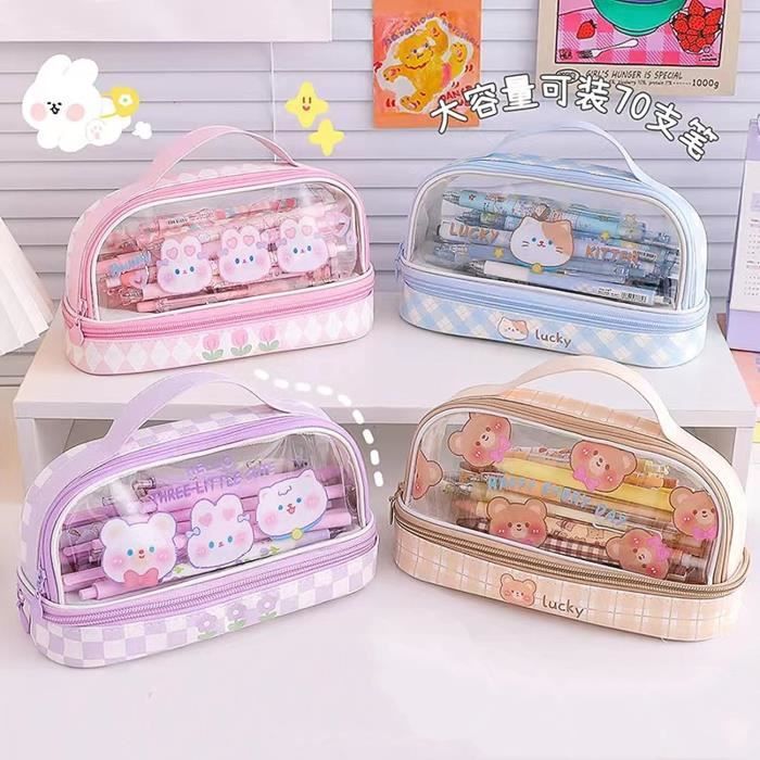 Trousse Anime Silicone 2-en-1 - Porte-Crayons Rétractable Pour École/Bureau - Cadeau Mignon