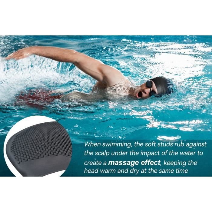 Bonnet De Bain En Silicone Unisexe – Imperméable, Antidérapant, Pour Cheveux Longs Ou Courts