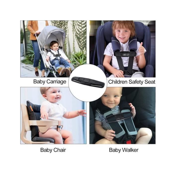 Ceinture de sécurité de voiture, clips de siège de voiture en 3 pièces,  boucle de protection de siège, ceinture de sécurité, ceinture de harnais  durable, pour siège d'auto pour enfant Excellent