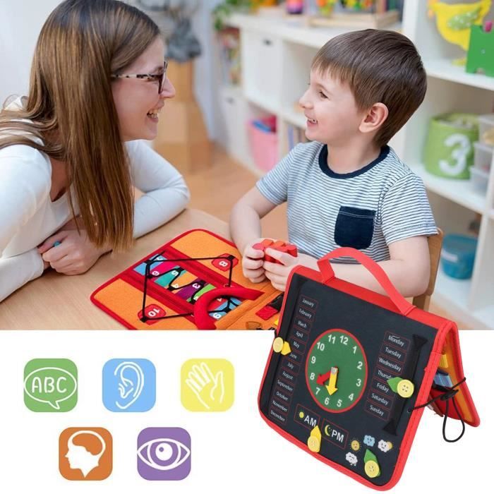 Montessori Busy Board Planche d'Activité Sensorielle : Jeu de Motricité Fine Cadeau pour Filles