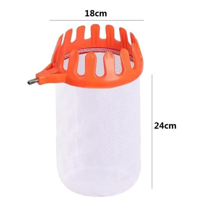 Cueille-fruits Télescopique 2,4 M Avec Sac En Coton - Pour Pommes, Cerises, Acier Inoxydable, Manche Réglable